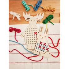 Özgürce Eğitici Geyik ve Tavşan Kanaviçe Seti, Montessori Öğrenme Oyuncakları