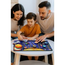 Özgürce Ahşap Gezegenler Hareketli Puzzle Seti, Montessori Eğitici Oyuncak