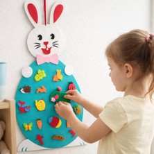 Özgürce Tavşan Şekilli Keçe Oyun Matı Duvara Asılabilir Montessori Duyusal Aktivite