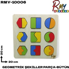 Özgürce Ahşap Montessori Geometrik Şekiller Parça Bütün Takım Seti