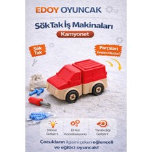 Özgürce Eğitici Kamyonet Araç Seti, Yap-Boz Iş Makineleri, Yaratıcı Montessori Oyuncağı