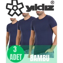 Yıldız Erkek 3 Lü Organik Bambu Sıfır Yaka  T-Shirt