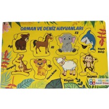 Özgürce 8 Parça Ahşap Montessori Hayvanlar Puzzle Eğitici Oyuncak Seti