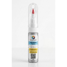 Colorguard Metalik Gümüş Gri Metal ve Mobilya Iğneli ve Fırçalı 2 Si 1 Arada Özel Tasarım Şişe Rötuş Boyası