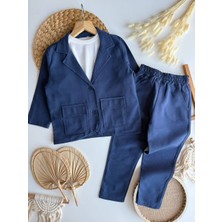 Babymoon Kids Erkek Çocuk Pamuklu Keten Kumaş Pantolon Ceket 2'li Takım Bayramlık Özel Gün Doğum Günü