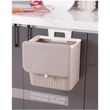 Sedoa 15 Lt Mutfak Tezgah Üstü ve Dolap Askılı Çöp Kovası Latte