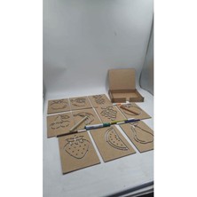 Özgürce Ahşap Montessori Çizim Seti, 10 Parça, Eğlenceli ve Öğretici Kit