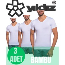 Yıldız Erkek 3 Lü Organik Bambu V Yaka T-Shirt