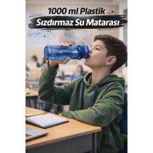 1 Litre - Okul Işyeri Spor Salonu Için Sızdırmaz Damlatmaz Su Matarası Mavi