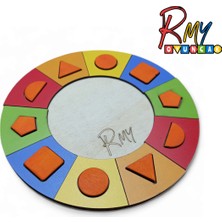 Özgürce Eğitici Ahşap Ufo Geometrik Şekiller Bul-Tak Oyuncak