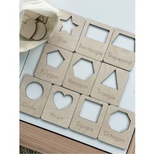 Özgürce Eğitici Ahşap Geometrik Şekiller Çizgi Seti Montessori Öğrenme Hediye
