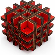 Özgürce Eğitici Ahşap Mdf Zeka Küpü, Montessori Dikkat ve Beceri Oyunu