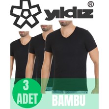 Yıldız Erkek 3 Lü Organik Bambu V Yaka T-Shirt