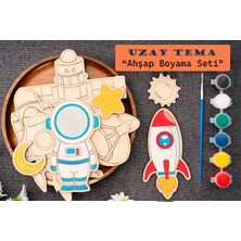 Özgürce Ahşap Kendin Yap Uzay Temalı Boyama Seti, Eğitici Montessori Oyuncak