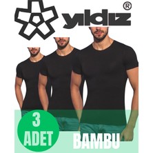 Yıldız Erkek 3 Lü Organik Bambu Sıfır Yaka  T-Shirt