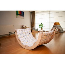 Özgürce Çocuklar Için Tırmanma Kemer ve Ahşap Dönence ile Konforlu Minder Seti