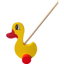Özgürce Ahşap Montessori Itme Oyuncak, Sarı Ördek Çocuk Oyunu