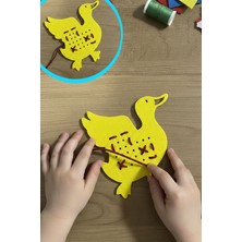 Özgürce Ördek Kaz Hayvanlar Ip Geçirme Eğitici Duyu Gelişim Oyunu