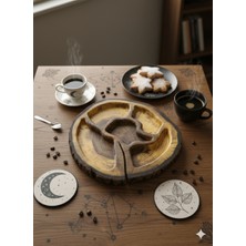 KRB Ahşap Özel Üretim Çerezlik 48 cm Çap Ceviz Ağacı Sunumluk 1 Adet Üretilmiştir