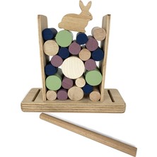 Özgürce Doğal Ahşap Tavşan Denge Oyunu, Eğitici ve Güvenli Çocuk Oyuncağı