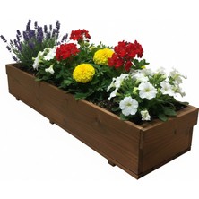 KRB Ahşap Büyük Ahşap Saksı, 1 Metre Iç ve Dış Mekanlar Için Kahverengi Saksı Çiçeklik