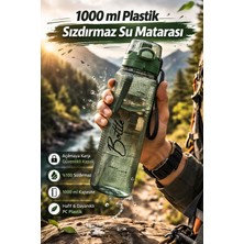 1 Litre - Okul Işyeri Spor Salonu Için Sızdırmaz Damlatmaz Su Matarası Haki