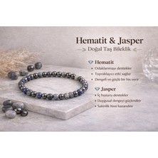 Kolyeucum Evcikuş 6 mm Hematit & Jasper Doğal Taş Bileklik Unisex