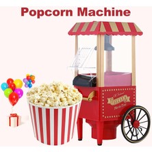 Başkenttekno Nostaljik Popcorn Makinesi Elektrikli Mısır Patlatma Makinesi Ev Tipi Retro Tasarım