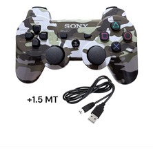 Crk Tech Ps3 Dual-Shock Gamepad Yeni Nesil Kol Kamuflaj Desenli Controller Oyun Kolu Ps3 + Pc + 1.5 mt Şarj Kablosu