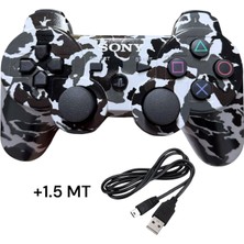 Crk Tech Ps3 Dual-Shock Gamepad Yeni Nesil Kol Kamuflaj Desenli Controller Oyun Kolu Ps3 + Pc + 1.5 mt Şarj Kablosu