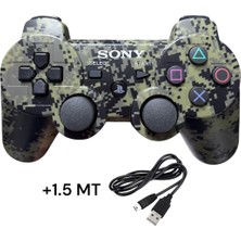Crk Tech Ps3 Dual-Shock Gamepad Yeni Nesil Kol Kamuflaj Desenli Controller Oyun Kolu Ps3 + Pc + 1.5 mt Şarj Kablosu