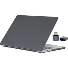 McStorey MacBook Pro Kılıf 14.2 İnç Uyumlu M5-M4-M3-M2-M1 Karbon Fiber Sert Kapak TPU İnce Hafif Darbe Çizik Koruyucu