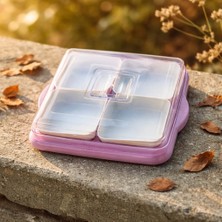 Ness Global 4 Bölmeli Kapaklı Kare Kahvaltılık Seti Plastik (24X24CM)