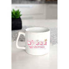 Ivart Kişiye Özel Ad Soyad Hemşire-Nurse Baskılı Porselen Lüks Kupa Bardak-Hediye-Motto