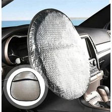 Meyzone Oto Araç Direksiyon Güneşliği Parlak Güneşlik Koruyucu Direksiyon Koruyucu Metalize Güneşlik 42CM