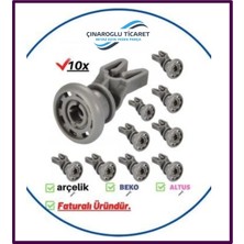 Çınaroğlu Ticaret Beko D1 3001 Bulaşık Makinesi Üst Sepet Ray Tekerlek Takımı - 10 Adet Dayanıklı Plastik