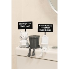 ASELIS3D Bakmıyorum Hadi Al Sevimli Banyo Seti 3 `lü,sevimli Banyo Süsü,3 Lü Banyo Süsü