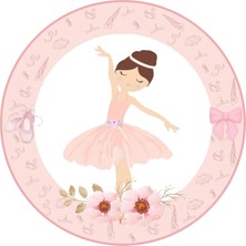 Doğaberen Balerin Temalı Karton Tabak 8 Kişilik