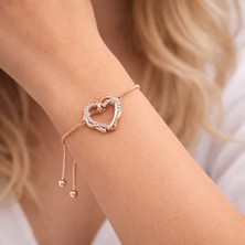 Reiz Rose Kalpli Zirkon Taşlı Asansör Tip Ayarlanabilir Bileklik