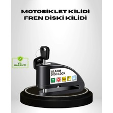 İntora Titreşim Sensörlü Alarmlı Motosiklet Disk Kilidi 14MM Çelik Çift Kilitleme