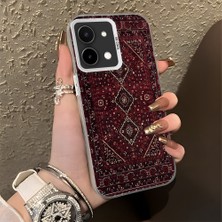 HONTINGA Vivo Y28 ile Uyumlu Kılıfı Silikon Kenar Sert Arka Düşüme Önleyici Basitlik Anti Düşme Kamera Korumali Güzel Halı Desen Telefon Kılıfı Kadın ve Erkek Için Uygundur K1-0699