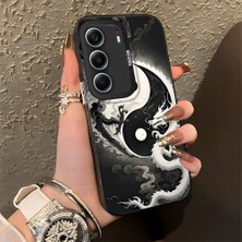HONTINGA Tecno Camon 40 ile Uyumlu Kılıfı Silikon Kenar Sert Arka Düşüme Önleyici Basitlik Anti Düşme Kamera Korumali Ejderha Desen Telefon Kılıfı Kadın ve Erkek Için Uygundur K1-0737