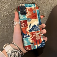 HONTINGA Samsung Galaxy A51 ile Uyumlu Kılıfı Silikon Kenar Sert Arka Düşüme Önleyici Basitlik Anti Düşme Kamera Korumali Geleneksel Kültür Desen Telefon Kılıfı Kadın ve Erkek Için Uygundur K1-0828