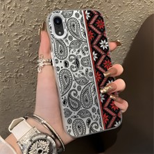 HONTINGA iPhone Xr ile Uyumlu Kılıfı Silikon Kenar Sert Arka Düşüme Önleyici Basitlik Anti Düşme Kamera Korumali Bordo Renkli Halı Desen Telefon Kılıfı Kadın ve Erkek Için Uygundur K1-0700