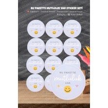 Ceres Studio Bu Pakette Mutluluk Var Sticker Seti Bu-2 12 Adet Etiket | Yapışkanlı, Parlak Kuşe Çıkartma Kağıdı