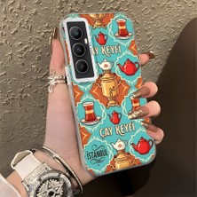 HONTINGA Realme C65 4g ile Uyumlu Kılıfı Silikon Kenar Sert Arka Düşüme Önleyici Basitlik Anti Düşme Kamera Korumali Çay Keyfi Desen Telefon Kılıfı Kadın ve Erkek Için Uygundur K1-0826