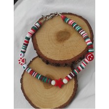 Amabel Jewelerys Fimo Boncuk Yıldız, Gülen Yüz ve Kalp Figürlü Kedi Köpek Kolyesi