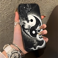 HONTINGA Samsung Galaxy S20 Fe ile Uyumlu Kılıfı Silikon Kenar Sert Arka Düşüme Önleyici Basitlik Anti Düşme Kamera Korumali Ejderha Desen Telefon Kılıfı Kadın ve Erkek Için Uygundur K1-0737
