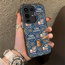 HONTINGA Infinix Note 50 Pro 4g ile Uyumlu Kılıfı Silikon Kenar Sert Arka Düşüme Önleyici Basitlik Anti Düşme Kamera Korumali Türk Kahvesi Desen Telefon Kılıfı Kadın ve Erkek Için Uygundur K1-0827