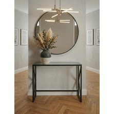 Todek Home Lumina Modern Antre Dresuarı - 4mm Temperli Camlı Metal Konsol - 100X30 cm